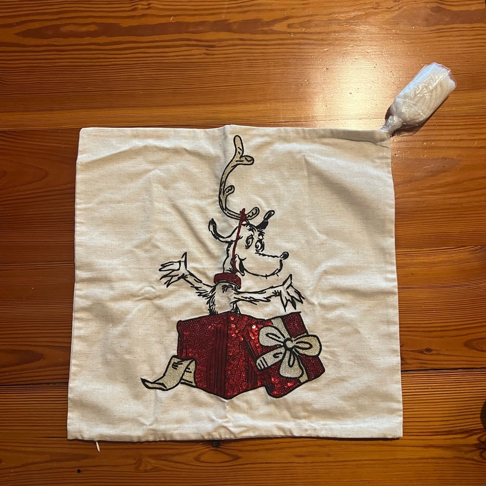 Pottery Barn Grinch Reindeer 18”x18” pillow cover